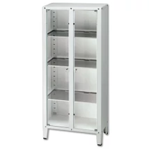 Műszer és gyógyszer szekrény - 2 ajtós- hőedzett üveggel 75x37x164 cm