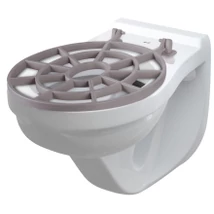 Porcelán fali ágytálkiöntõ hátsó elfolyással, mûanyag ráccsal