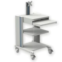 PRO CART műszer kocsi - 2 fiókos, billentyűzet tartó, monitor tartó