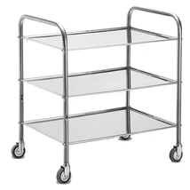 Műszerasztal rozsdamentes 3 pocos 70x50xh80 cm