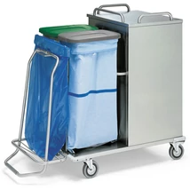 Szennyesgyűjtő és ágyazó kocsi - zárható, rozsdamentes