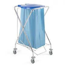 Szennyesgyűjtő kocsi króm, fedéllel, pedállal 120l