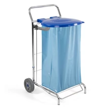 Szennyesgyűjtő kocsi kerékkel, fedővel - 120l