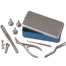 Fülészeti szett 6 db-os aluminium dobozban