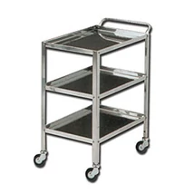 Műszerasztal rozsdamentes 70x50x80cm 3 polcos gurulós