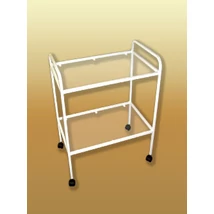 Műszerasztal üvegpolcos görgős 50x80 cm