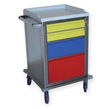 Modularis medicai kocsi ROZSDAMENTES - 2 kis, 1 közepes, 1 nagy fiókkal