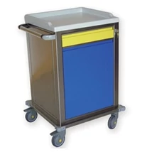 Modularis medicai kocsi ROZSDAMENTES - 1 kis fiókkal, 1polcos egységgel