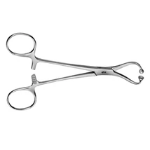 AESCULAP gombvégű kendő fogó - hajlított - tompa - 14 cm - BF464R