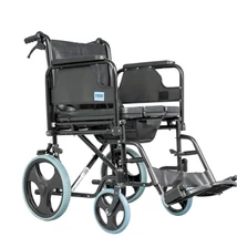 Beltéri transport kerekesszék tolókarfékkel - szoba WC 110 kg-ig