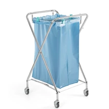 Szennyesgyűjtő kocsi kerékkel, összecsukható - 120l