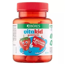 Béres VitaKid Ca + D₃ gumivitamin gumitabletta eper 30 db