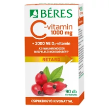 Béres C-vitamin 1000 mg RETARD filmtabletta csipkebogyó kivonattal + 2000 NE D3-vitamin 90 db