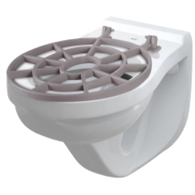 Porcelán fali ágytálkiöntõ hátsó elfolyással, mûanyag ráccsal