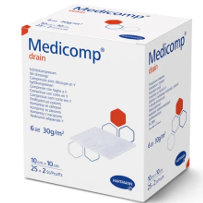 Medicomp Drain nedvszívó sebpárna Y bevágással, 6rtg, steril, steril, 1010x1x10 cm 50db