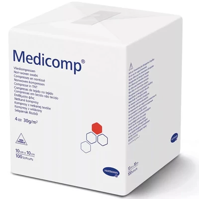 Medicomp flísz sebfedő, 4 rétegű, NEM STERIL, 10x10cm 100db