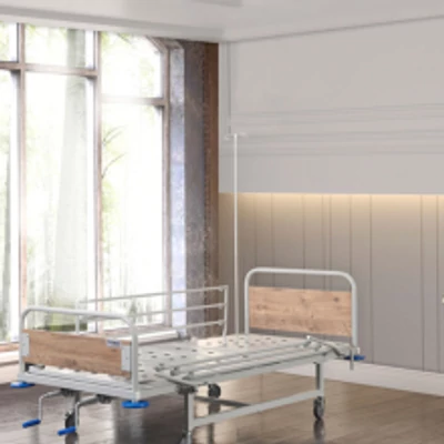 Betegápolási mechanikus ágy oldalkorláttal, ABS, kétfunkciós, MG4022