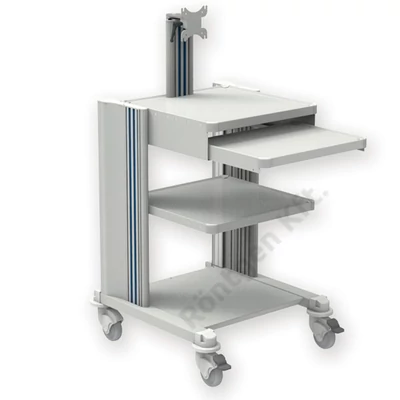 PRO CART műszer kocsi - 2 fiókos, billentyűzet tartó, monitor tartó