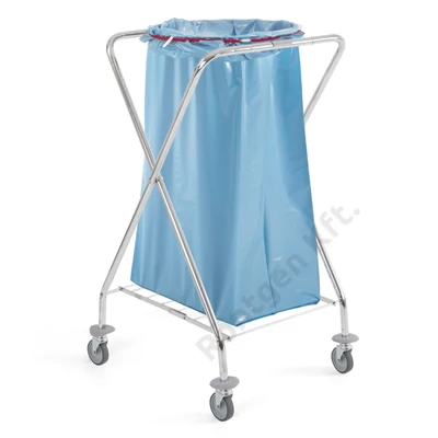 Szennyesgyűjtő kocsi króm, összecsukható - 120l