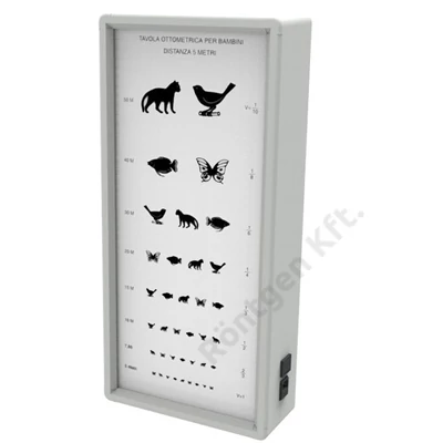 Látásvizsgáló tábla Kettesy 1 oszlopos - állatos 5m