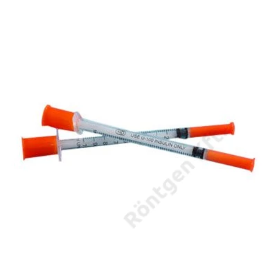 Inzulinos fecskendő 1 ml műanyag + tű inzulinos CHIRANA