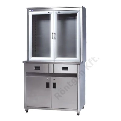 Műszerszekrény rozsdamentes 2x2 ajtós + 2 fiók MG1120