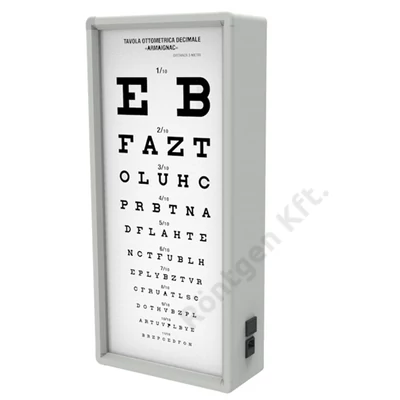 Látásvizsgáló tábla Kettesy 1 oszlopos - betűs 5m