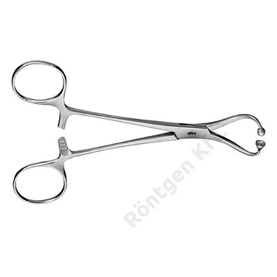 AESCULAP gombvégű kendő fogó - hajlított - tompa - 14 cm - BF464R