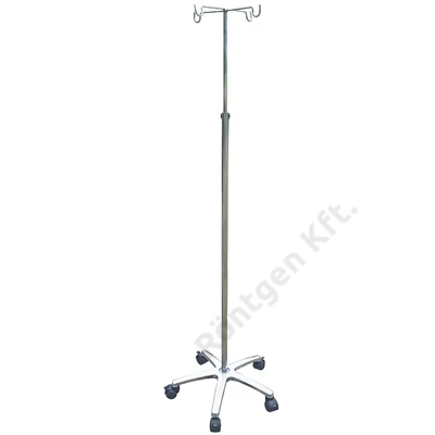 Infúziós állvány 4 kampós, alumínium lábbal