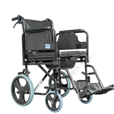 Beltéri transport kerekesszék tolókarfékkel - szoba WC 110 kg-ig