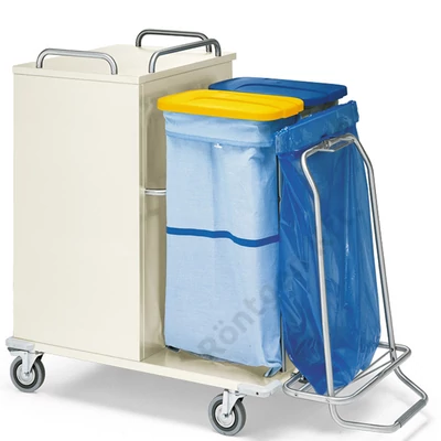 Szennyesgyűjtő és ágyazó kocsi - zárható, festett