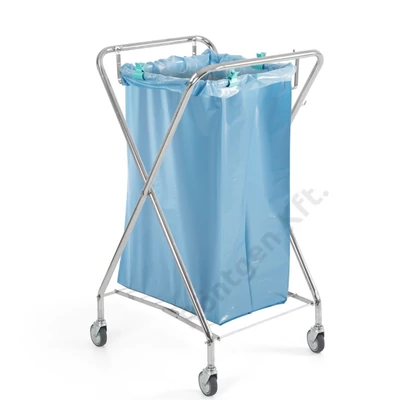 Szennyesgyűjtő kocsi kerékkel, összecsukható - 120l